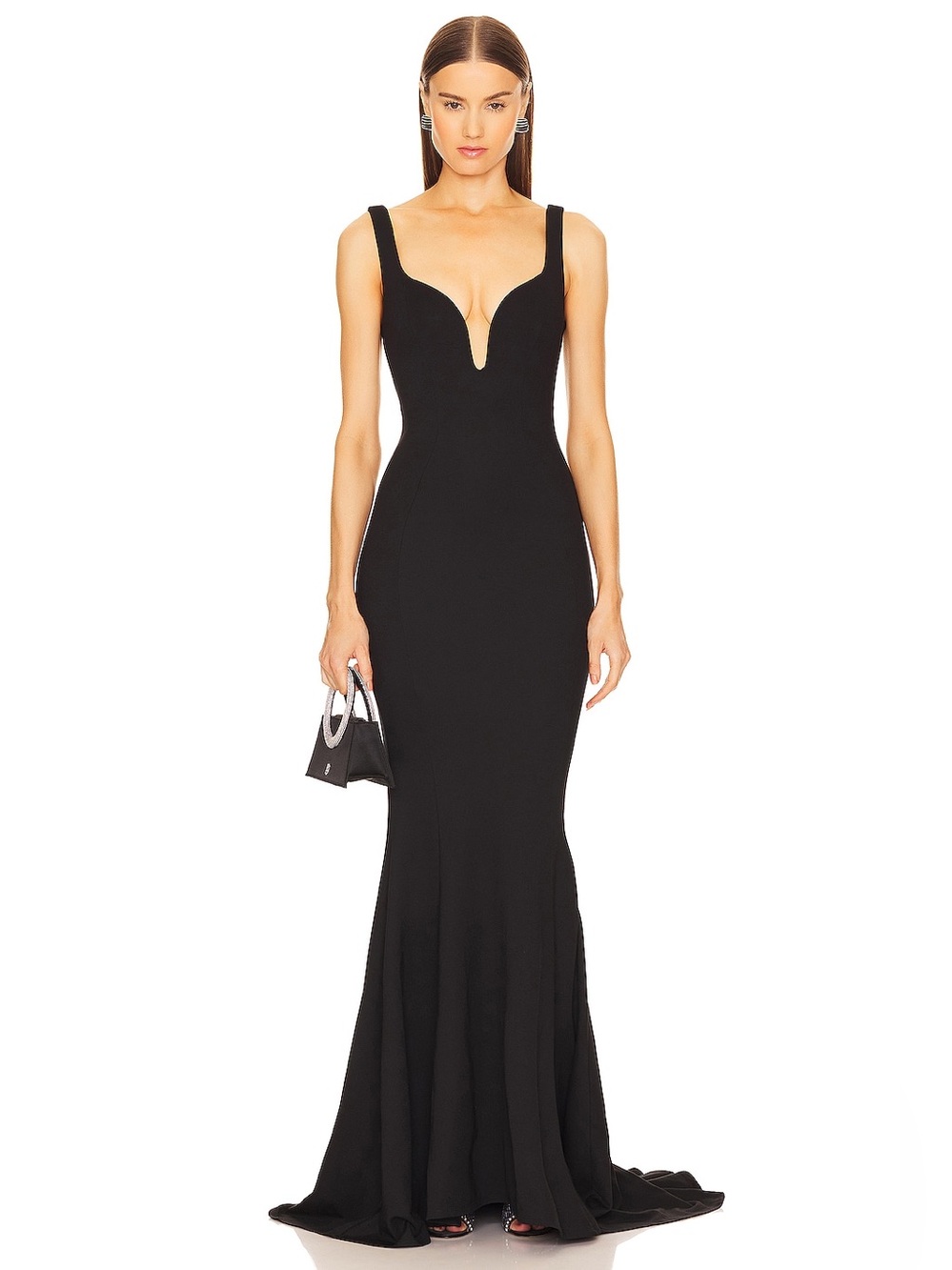 Michael Costello Revolve Loren Black Sleeveless Sweetheart Mermaid Gown S NWT